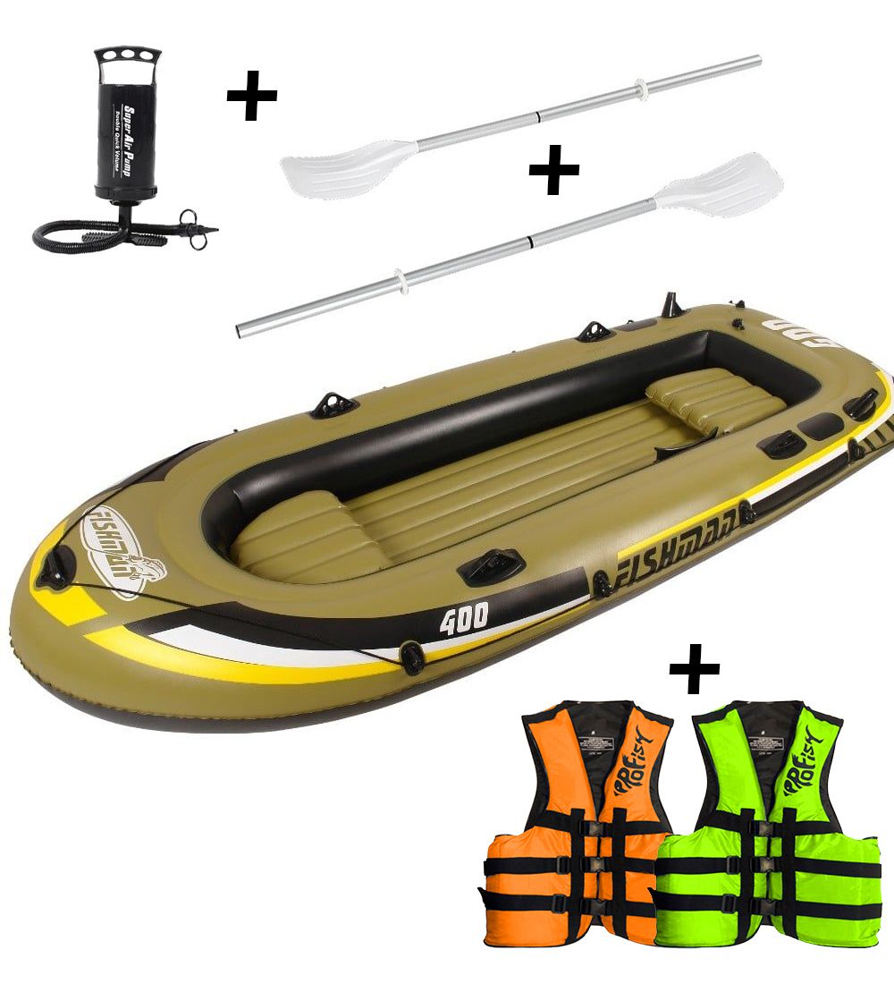 Bote Inflable Zray Fishman 400 + 2 Chalecos Pro Fish - Tienda de