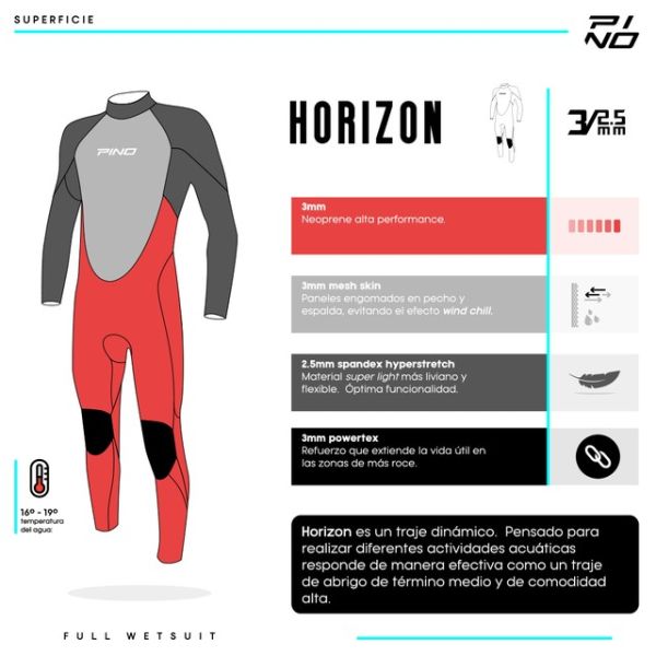 Traje De Neoprene Pino Horizon 3 2,5