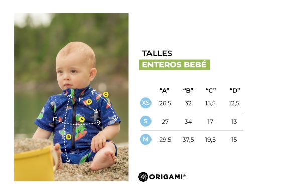 Entero Bebe Filtro Uv Origami Estampado