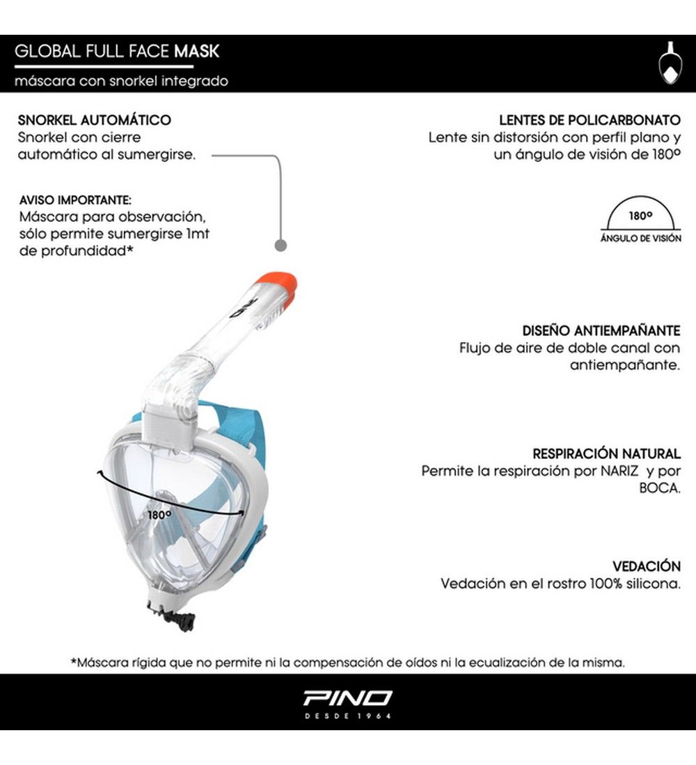 Mascara Pino Global Full Face Snorkel