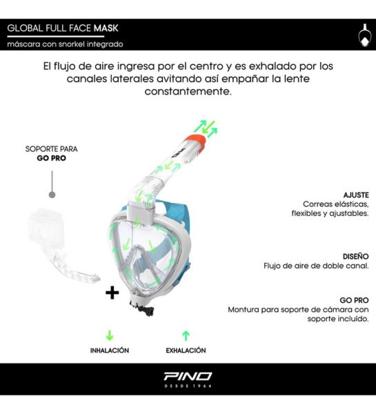 Mascara Pino Global Full Face Snorkel