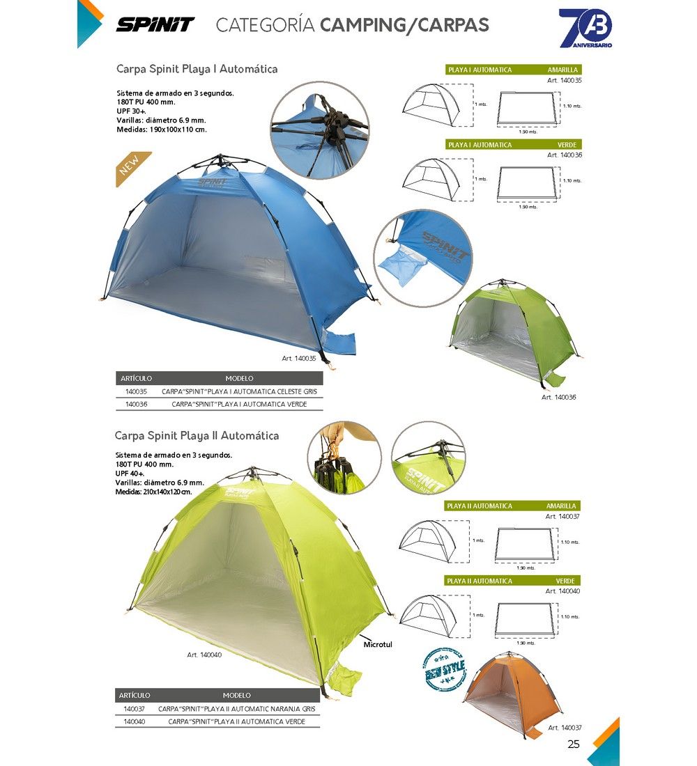 Carpa Playera Spinit - Tienda de Deportes Outdoor, Indumentaria Nautica y para la Montaña, Kayak Campamento