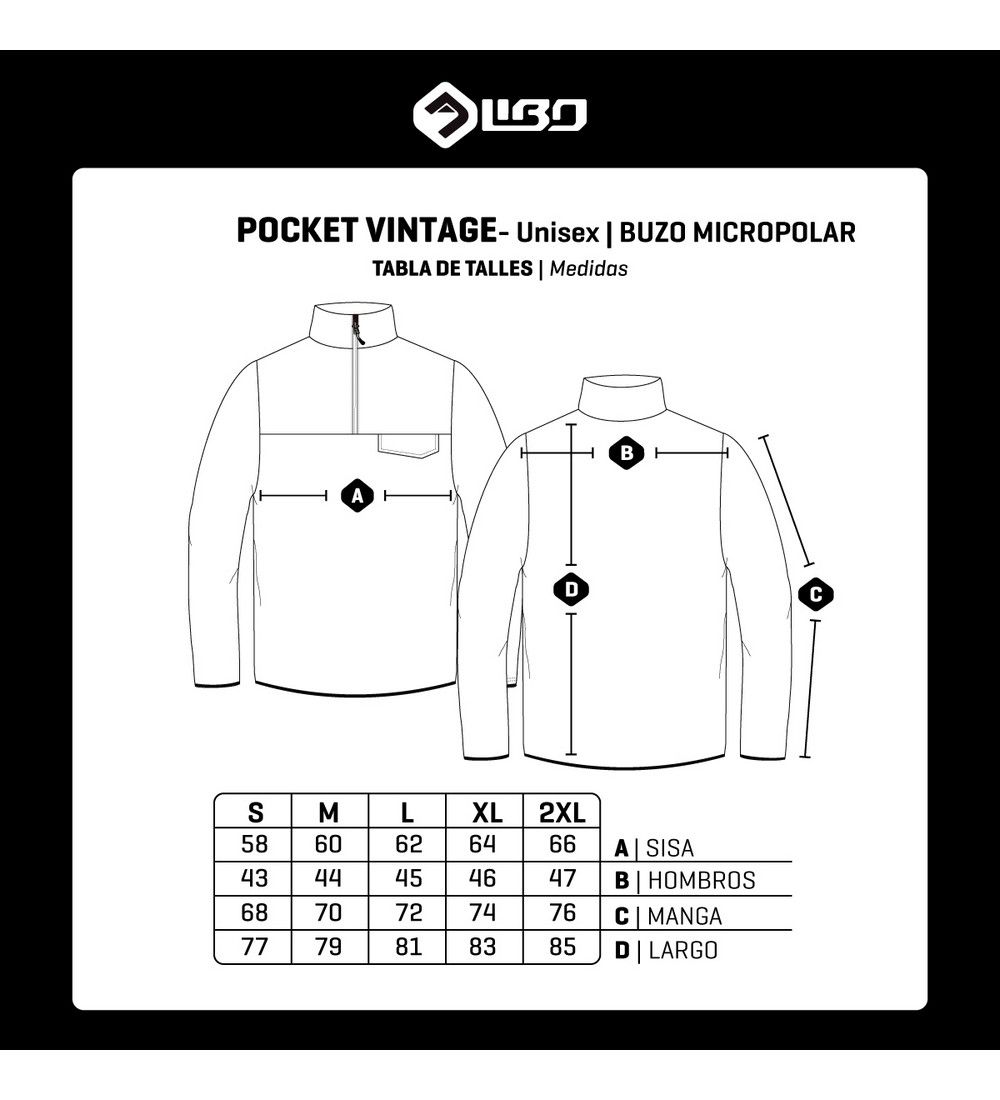 Buzo Micropolar Libo Pocket Vintage Hombre