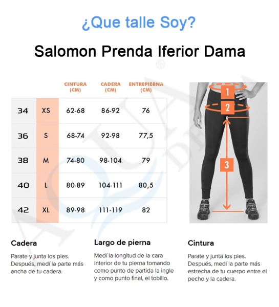 Calza Salomon Xa Lite Half Tight 11'' Mujer