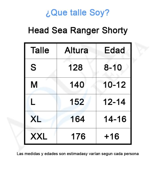 Traje De Neoprene Head Sea Ranger Shorty Niños 1.5