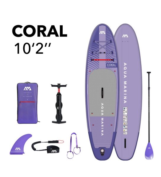 Tabla Sup Inflable Aquamarina Coral 105 Kg Violeta