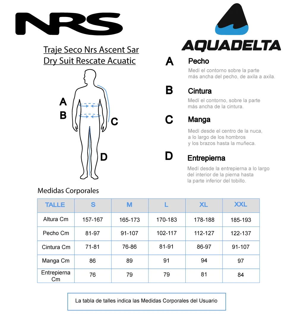 Traje Seco Nrs Ascent Sar Dry Suit Rescate Acuatico Bomberos
