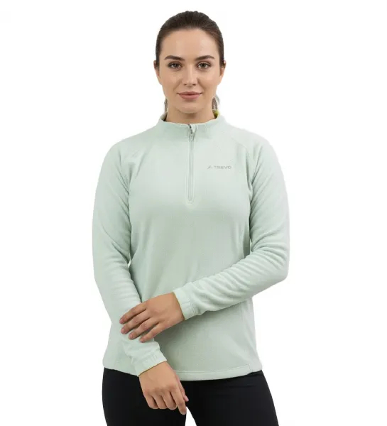 Buzo Micropolar Trevo Medio Cierre 100 Running Outdoor Mujer