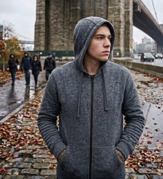 Campera Salomon Logo Fz Hoodie Hombre