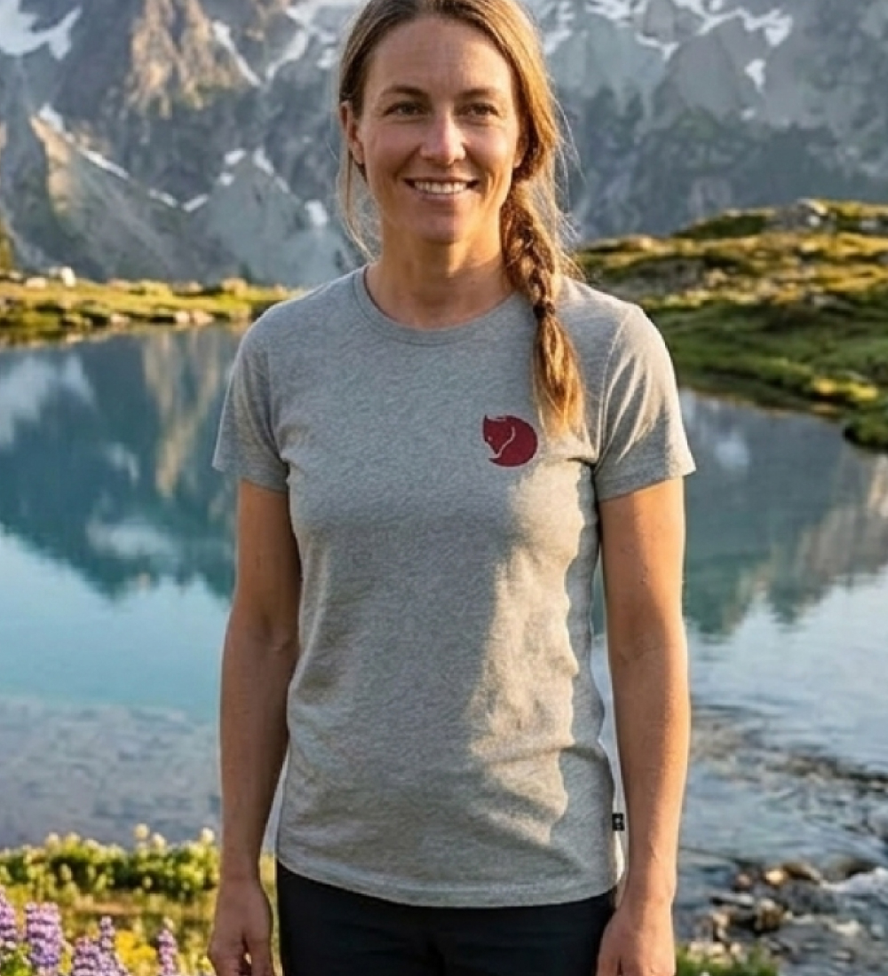 Remera De Algodón Fjallraven Fox Boxy Logo Mujer