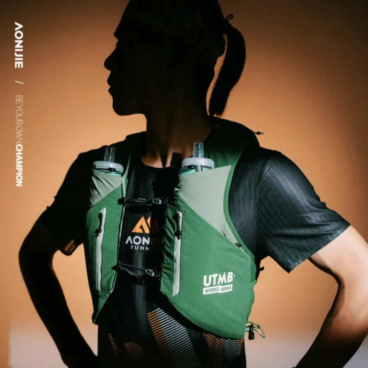 Chaleco Aonijie Mb Kit Hidratación 12l 2 Soft Flask Mb-12l