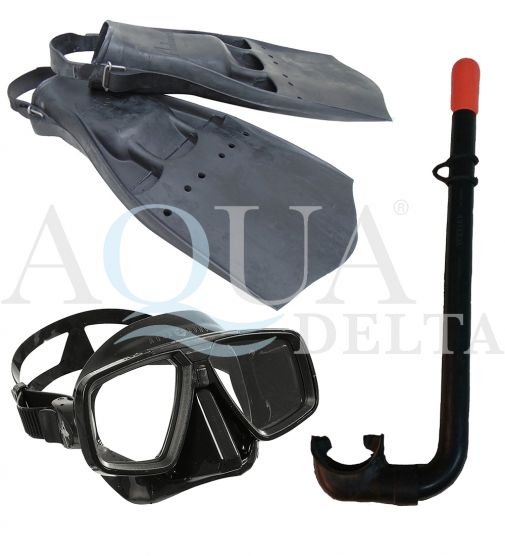 Combo Aletas Y Snorkel Antenal + Luneta Aqualung